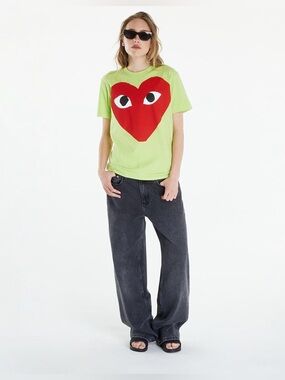 NWT Comme des Garcons Play Short Sleeve Logo Print T-Shirt Unisex